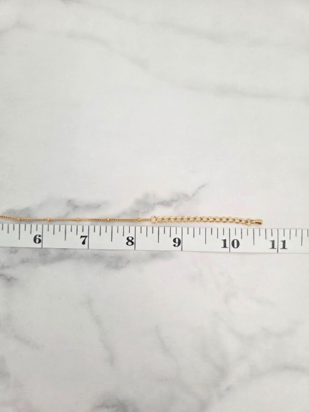 Gold Elephant Charm Anklet Dainty Minimalist Beaded Chain Jewelry - Picture 15 of 15